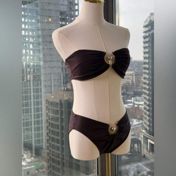🆕 CHRISTOPHER ESBER 🧿 NWOT Brown Orbit Bikini Set - Sz AU 10 / US 6 - Picture 6 of 16
